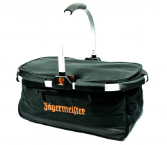 Jägermeister liqueur, shopping basket, cool bag, thermal bag with shopping chip
