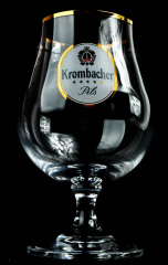 Krombacher beer, snifter, glass, glasses, beer glass, beer glasses Brussels gold rim, 0.4l