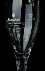 Krombacher Bier, Pokalglas, Bierglas, 0,3l Brautradition Reliefsiegel im Stiel