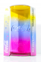Coca Cola, Kontur Relief Glas, Regenbogen Glas Limitierte Edition 2019, Mc Donalds
