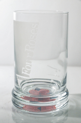 Four Roses Whisky, Glas / Gläser, Löngdrink Glas satiniert, Rose im Fuß