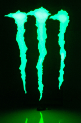 Monster Energy, XXL Led Leuchtreklame, Leuchtwerbung Kralle dimmbar Fernbedienung