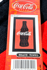 Coca Cola, Strand Badelaken, Saunalaken, Beachtuch Flasche Original USA