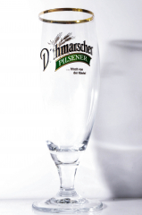 Dithmarscher Bier, Glas / Gläser, Bierglas, Biergläser Pokal Goldrand, 0,3l