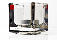 Dunhill Tabak, Glas Windlicht aus Rauchglas mit Teelicht
