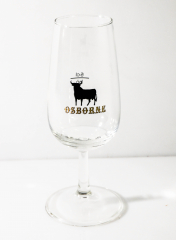 Osborne Veterano Brandy, Tasting Glas, Shotglas am Stiel, Logo schwarz 5cl