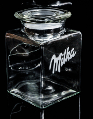 Milka biscuit jar, biscuit glass, lantern glass, flower vase, box, English