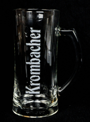 Krombacher Bier, Bierkrug, Bierseidel 0,5l weiß satinierter Reliefschriftzug