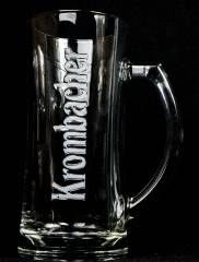 Krombacher Bier, Bierkrug, Bierseidel 0,5l weiß satinierter Reliefschriftzug