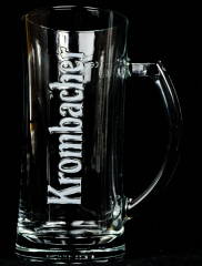 Krombacher Bier, Glas / Gläser Bierkrug, Bierseidel 0,4l weiß satinierter Reliefschriftzug