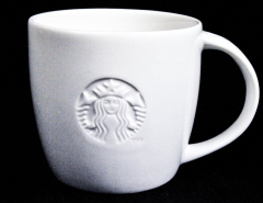 Starbucks Kaffee, Kaffeebecher, Mug weiß im Relief Venti 20 oz