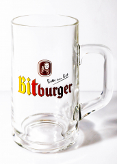 Bitburger Bier, Bierglas, Exclusive Seidel, Bierkrug 0,25l, sehr altes Glas