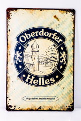 Oberdorfer Helles Weissbier, Blechschild, Werbeschild gewöllbt Brauhandwerk