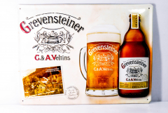 Grevensteiner Bier, Blechschild, Werbeschild gewölbt Grevensteiner