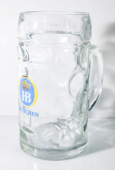 Hofbräu beer Munich, glass / glasses Bierseidel, beer mug 0.5l Isar Seidel