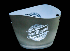 San Miguel Bier, LED Eiswürfelbehälter, Flaschenkühler weiß, Akkufunktion