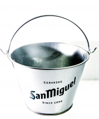 San Miguel Bier, Voll verzinkter Eiseimer, Eiswürfelbehälter, Flaschenkühler