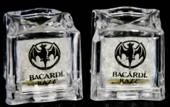 Bacardi Rum 2 x LED Leucht Acryl Eiswürfel, Leuchteiswürfel, Batterien leer