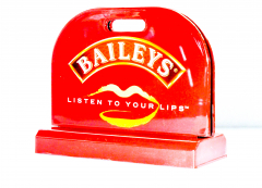 Baileys Creme Likör, Kartenaufsteller, Tischaufsteller Listen to your Lips