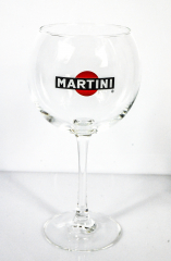 Martini Wermut, Ballonglas, Cocktail Glas, Schrift und Emblem bunt