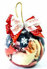 Coca Cola, Original USA Atlanta XXL Echtglas Weihnachtskugel Weihnachtsmann drink