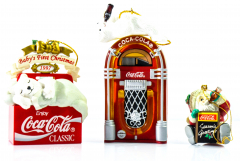 Coca Cola, Original USA Atlanta Weihnachtskugeln 3er Set Musicbox
