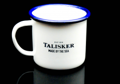 Talisker Whisky, Emaile Becher, Moskow Mule Becher weiß blaue Edition