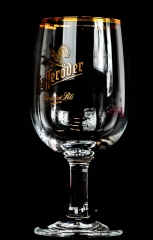 Hasseröder Glas / Gläser, Bierglas Ritzenhoff Tulpe, Goldrand 0,25l