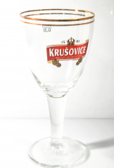 Krusovice Bier, Bierglas, Pokalglas mit doppelten Goldrand - 0,3