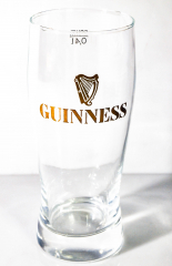 Guinness Beer Glas / Gläser, Bierglas Ideal Becher 0,4l, Gold eingeätztes Logo