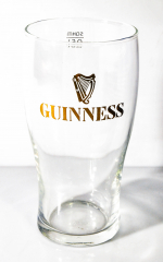 Guinness Beer Glas / Gläser, Bierglas Ideal Becher 0,5l, Gold eingeätztes Logo