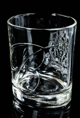 Ballantines, Glas / Gläser, Whiskyglas, Tumbler oval, Relief Glas mit Bodenprägung Emblem
