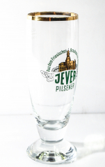 Jever beer glass / glasses, beer glass / beer glasses, Sweden tulips 0.2l, 70s gold rim