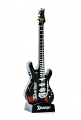 Köstritzer Schwarzbier, Mehrwegfeuerzeug Guitar auf Halterung, black, Wiederbefüllbar, Sonderedition