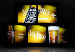 Jack Daniels Whisky, USA Neon 3D Leuchtreklame, Leuchtwerbung Jack & Coke
