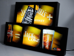 Jack Daniels Whiskey, USA Neon 3D neon sign, Jack & Coke illuminated advertising