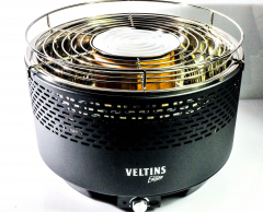 Veltins beer, smokeless charcoal grill with electric ventilation, grill, camping grill including bag