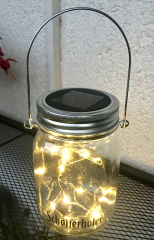 Schöfferhofer wheat beer, 18-fold LED solar balcony lamp, table lamp, hanging lamp mason jar, warm white
