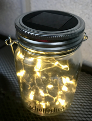 Schöfferhofer Weizenbier, 18 fach LED Solar Balkon Leuchte, Tischlampe, Hängeleuchte Einmachglas, warmweiß