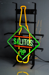 Salitos Tequila Bier, 3 Farben Neon Leuchtreklame, Leuchtwerbung Bottle RAR!!