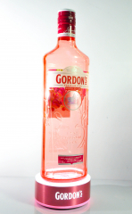 Gordons Gin, Acryl 3 Liter Flasche Premium Pink mit Akku LED Flaschenleuchte, Leuchtreklame, Leuchtwerbung