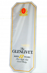 The Glenlivet Whisky, Randloser Kristall Werbespiegel, Rand geschliffen Aged 12 years