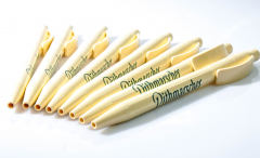 Dithmarscher Pilsener, 8 x Kugelschreiber / Stifte beige