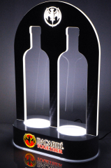 Bacardi Rum, LED Leuchtreklame, Zwillings Flaschenaufsteller, Glorifier, Flaschenleuchte mit Dimmerfunktion