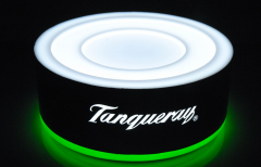 Tanqueray Gin, LED Leuchte, Leuchtreklame Akku Sockel für Flasche, USB Zugang , 220V Netzteil