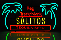 Salitos Beer LED Sign Palm Trees Neon 3 Colored Neon Sign Advertising Bar