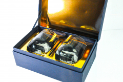 Johnnie Walker, Whiskey, Blue Label Crystal Tumbler Glasses Set in Gift Box