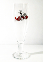 Hasseröder Pils Glas / Gläser, Bierglas, Stiel 0,4l Pokal roter Schriftzug