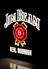 Jim Beam Whisky, neon 3D neon sign, neon advertising piano lacquer Real Bourbon