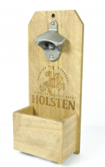 Holsten Pilsener beer, real wood wall bottle opener with collection container, bar opener, bottle opener